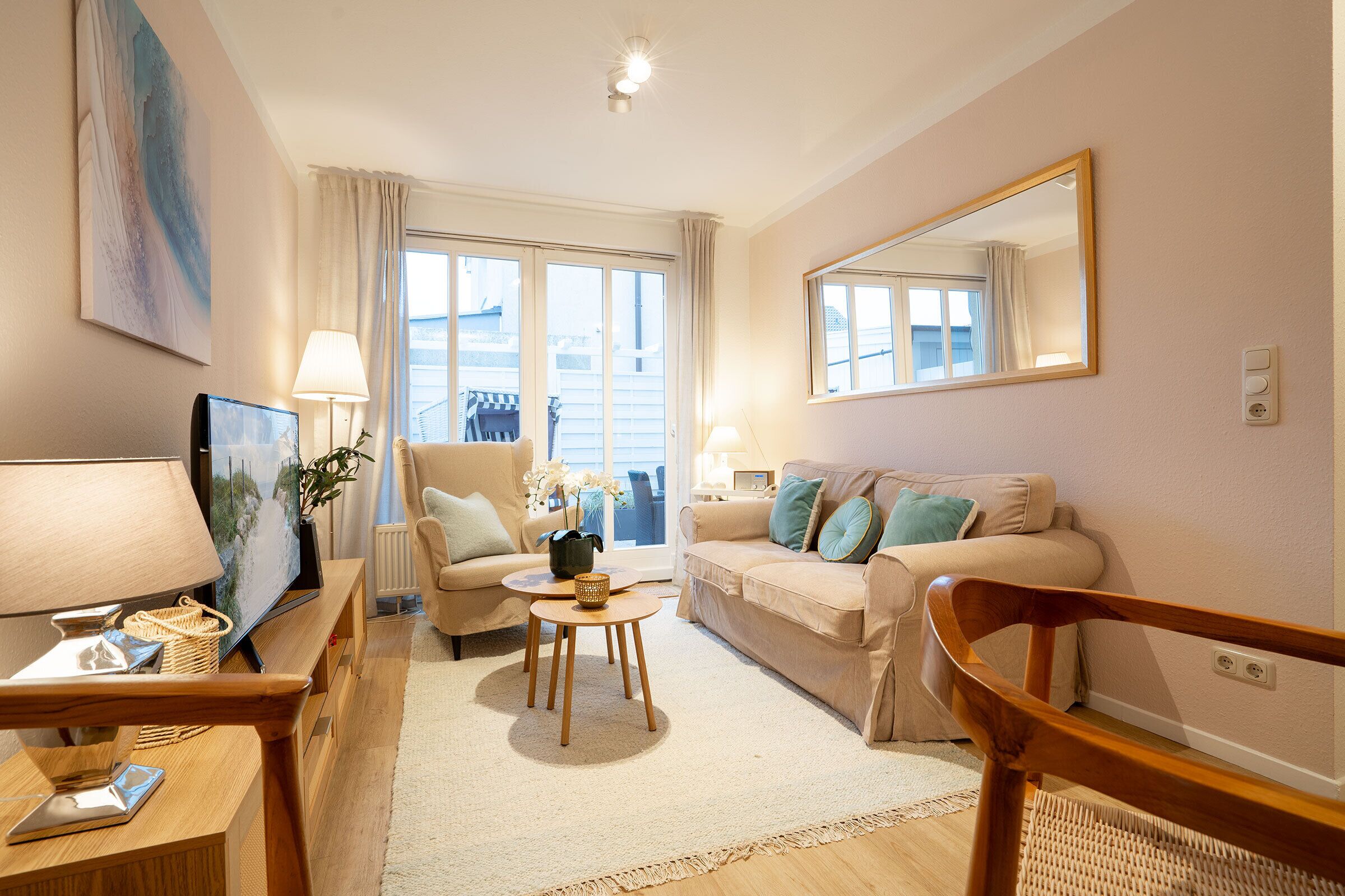 TV, DVD player, stereo