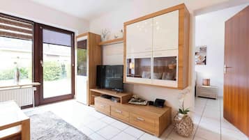 TV, DVD player, stereo