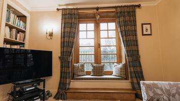 Télévision, cheminée, espaces bureaux