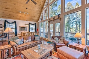 TV, fireplace, stereo - Stunning Angel Fire Home w/ Views: 3 Mi to Slopes (Angel Fire)