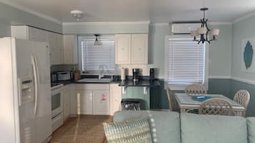 Suite, 1 Bedroom | Private kitchen | Full-sized fridge, microwave, oven, stovetop