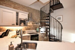 Fridge, dishwasher, cookware/dishes/utensils - Coquet Cottage (Morpeth)