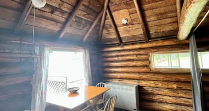 Rare 1930's Lakeside Log Cabin with shared hot tub and sauna!