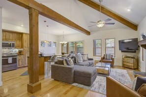 TV, caminetto, impianto stereo