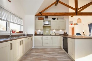 Fridge, dishwasher, cookware/dishes/utensils - Bowline Cottage (Chathill)