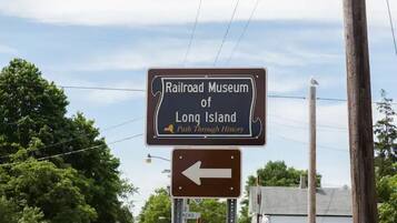 A sign for the Railroad Museum of Long Island.