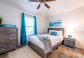 2 bedrooms, iron/ironing board, travel crib, free WiFi