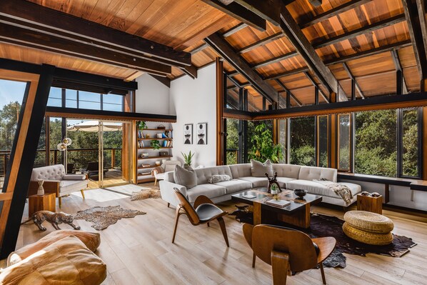 Smart TV, fireplace, books, stereo - Designer Mid-Century Modern Retreat (Santa Rosa)