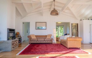 Smart-TV, Kamin, Bücher