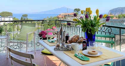 Amazing apt with breathtaking seaview&Vesuvius in Sorrento center near the beach