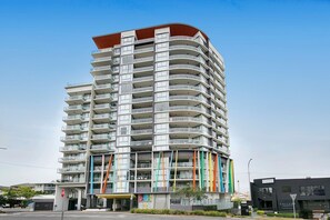 Residents enjoy outdoor spaces from each floor's balconies.