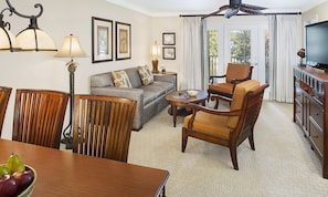 TV, DVD player, stereo