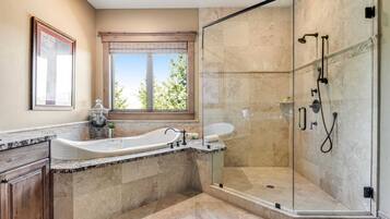 Bathtub, hair dryer, towels, soap