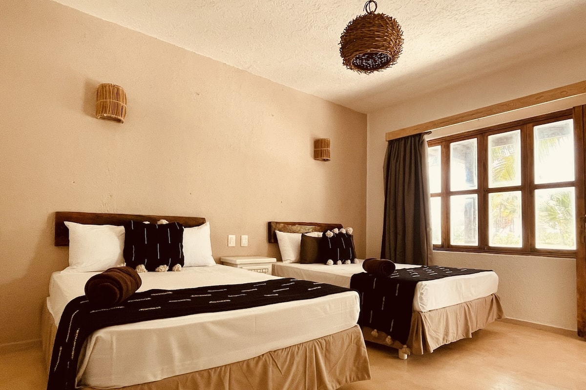 Room with 2 Single Beds, Garden view | 1 bedroom, in-room safe, soundproofing, iron/ironing board