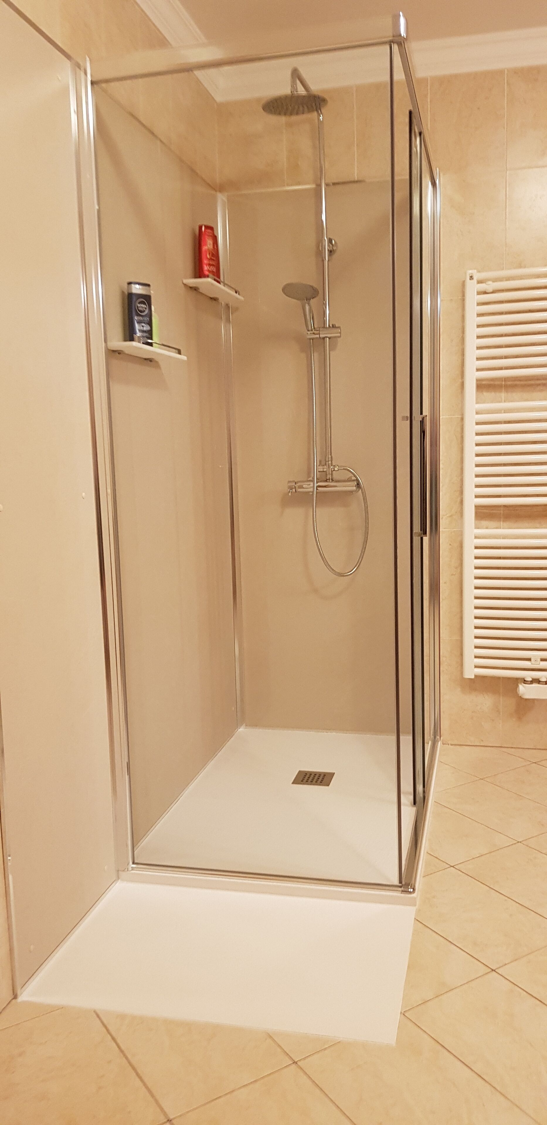 Ducha, secador de pelo, bidet, toallas