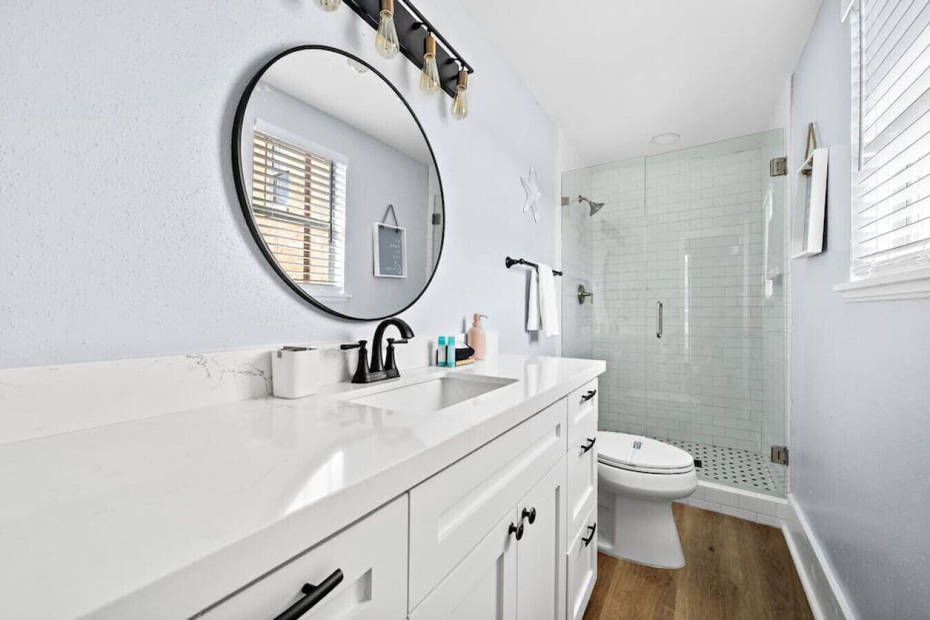 This bathroom is shared by several bedrooms