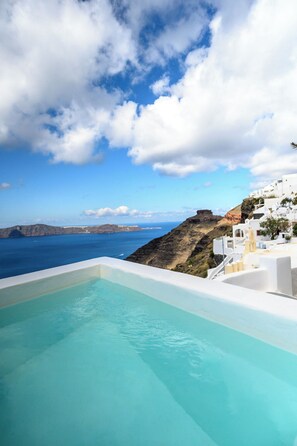Deluxe Villa, 1 Bedroom, Hot Tub, Sea View | Terrace/patio - Kaprimo Scenery (Santorini)