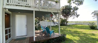 Marshfront Suite downstairs @ the Sea Pear Cottage — views + steps to the beach!