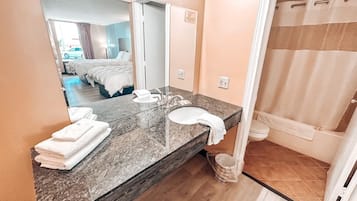 Room, 2 Queen Beds | Bathroom | Bathtub, towels