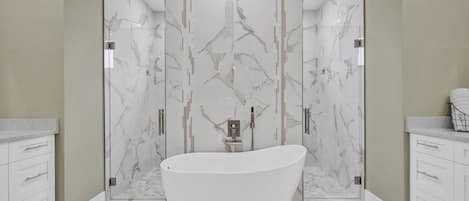 Bathtub, hair dryer, towels