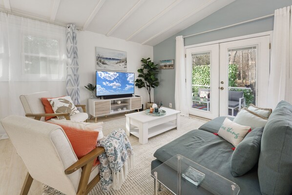 TV, foosball, stereo