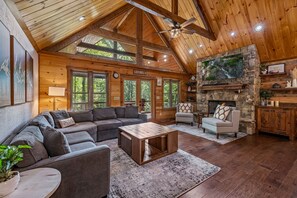 Smart TV, fireplace, video games