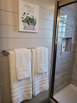 Combined shower/tub, hair dryer - Downtown Cozy Getaway (Fort Smith)