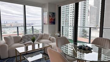 City Studio | Living area | 50-inch Smart TV with digital channels, TV, Netflix