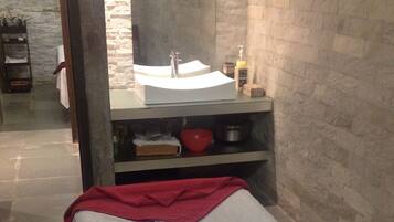 Steam room, body treatments, hot stone massages, deep-tissue massages