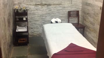 Steam room, body treatments, hot stone massages, deep-tissue massages