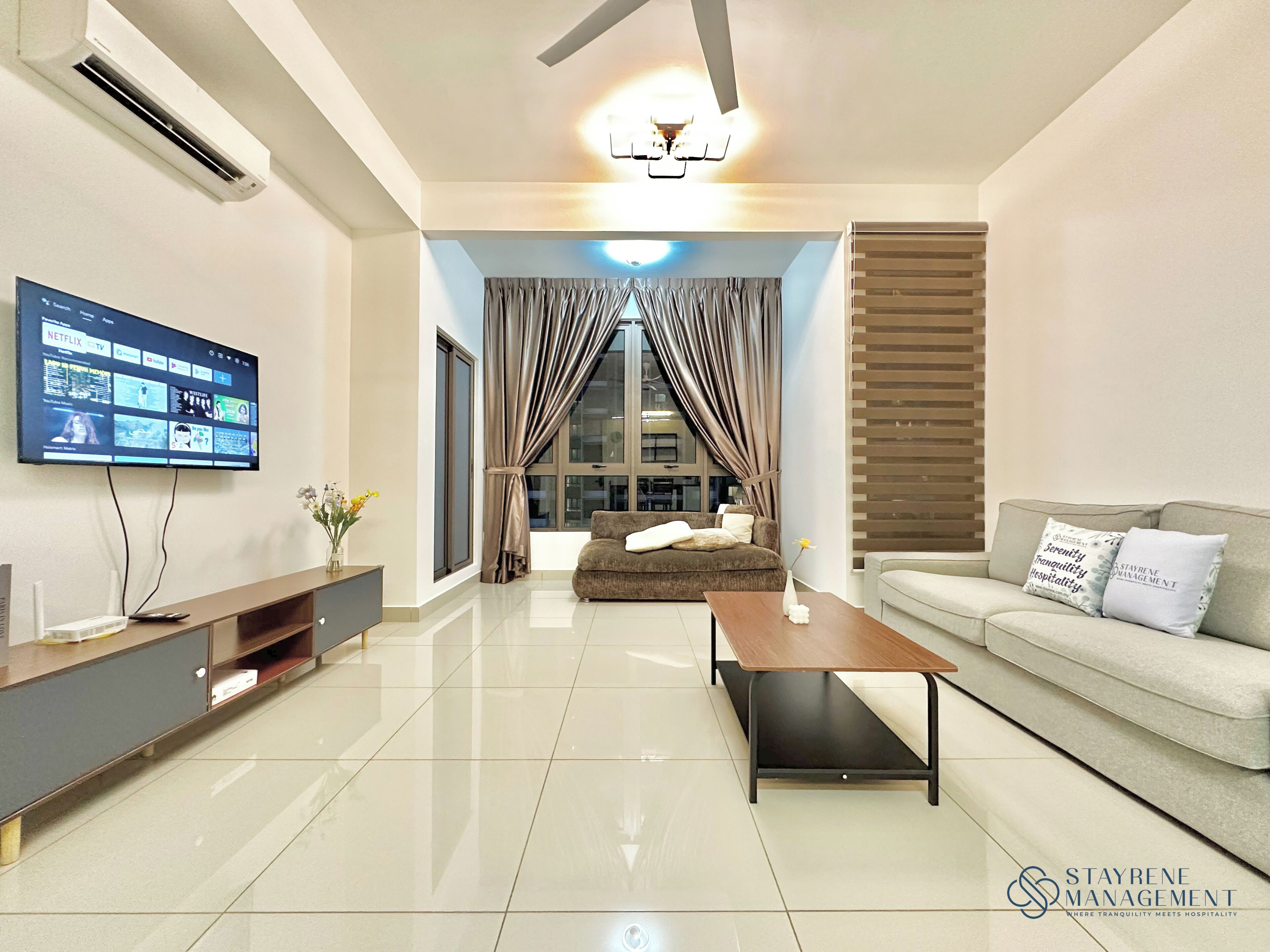 Comfort Apartment, 1 Bedroom, Non Smoking, City View | Living area | 58-inch Smart TV with digital channels, TV, Netflix