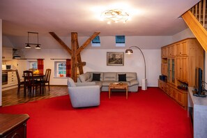 TV, fireplace, DVD player, books