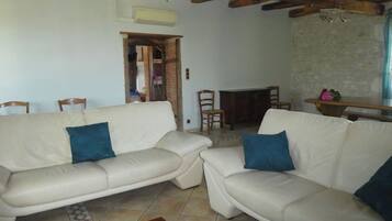 Télévision, lecteur de DVD, table de tennis de table, livres