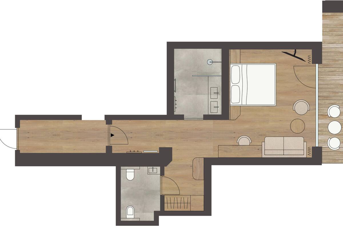 Deluxe tweepersoonskamer, balkon, uitzicht op bergen | Gratis wifi, beddengoed