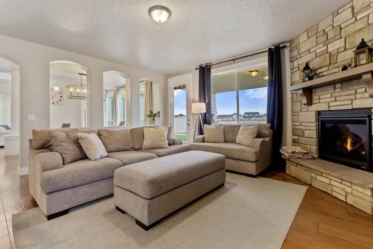 TV, fireplace, video games, books