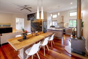Dining - Eco House with private pond & forest. Noosa Hinterland Retreat (Doonan)
