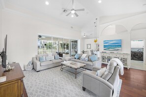 House, Multiple Beds (Pet-friendly home with pool, spa and ) | Living area - Pet-friendly Home With Pool, spa and Steps to Beach (Marco Island)