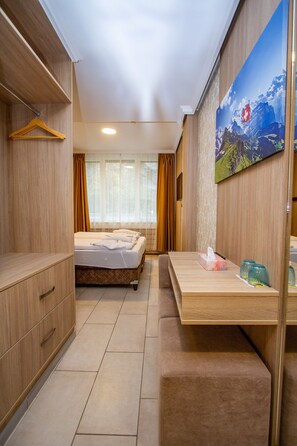 Premium bedding, desk, free WiFi, bed sheets