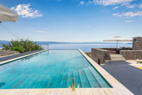 Villa Karla, pool with beautiful sea view