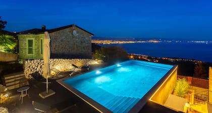 Villa Karla, pool with beautiful sea view