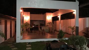 Outdoor banquet area