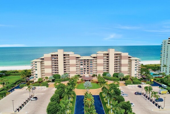 Condo, 1 King Bed (Beachfront condo with views, pools an) | Aerial view - Beachfront Condo With Views, Pools and Tennis Courts (Marco Island)
