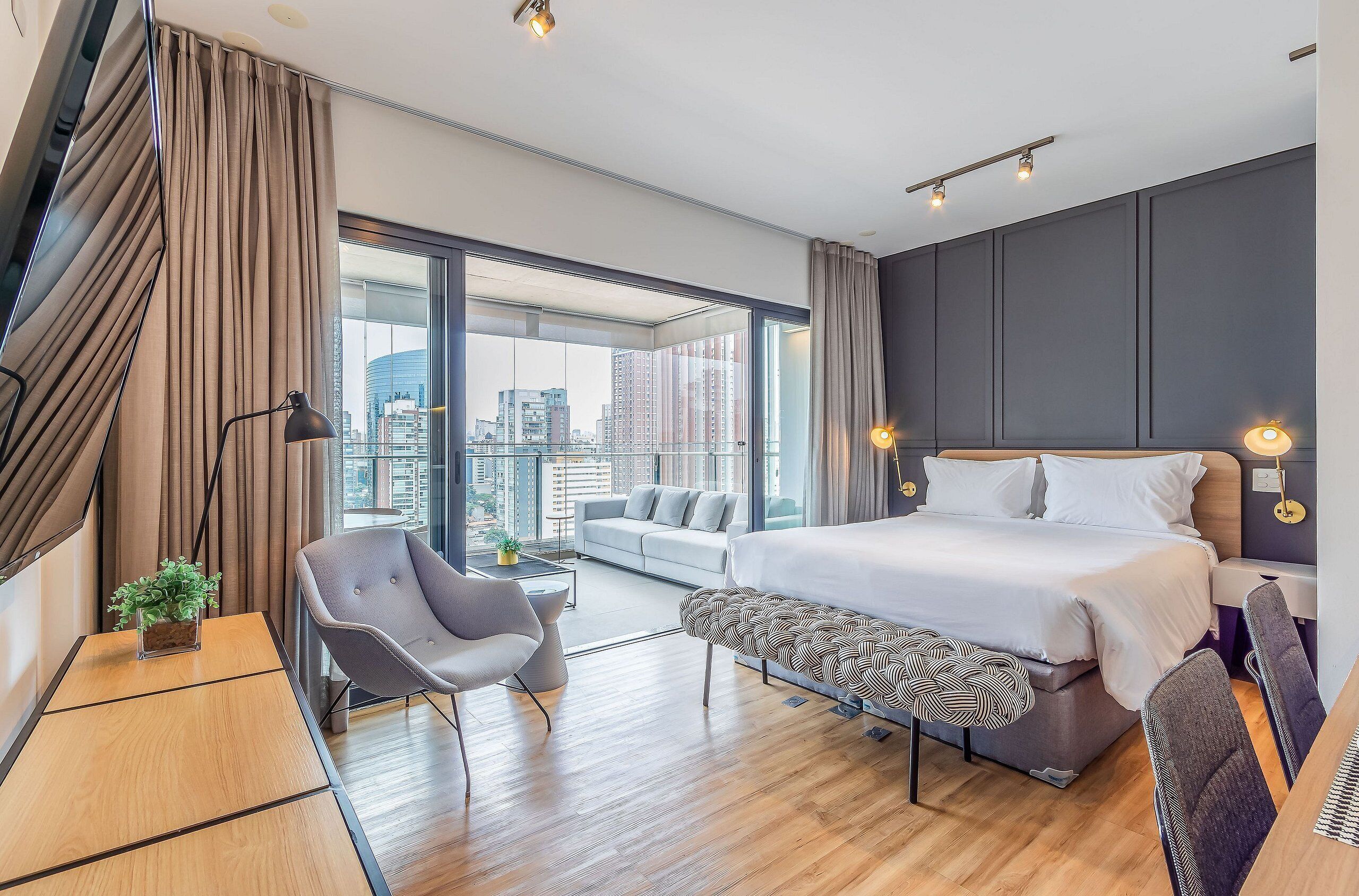 Apartamento | Wi-Fi de cortesia, roupa de cama