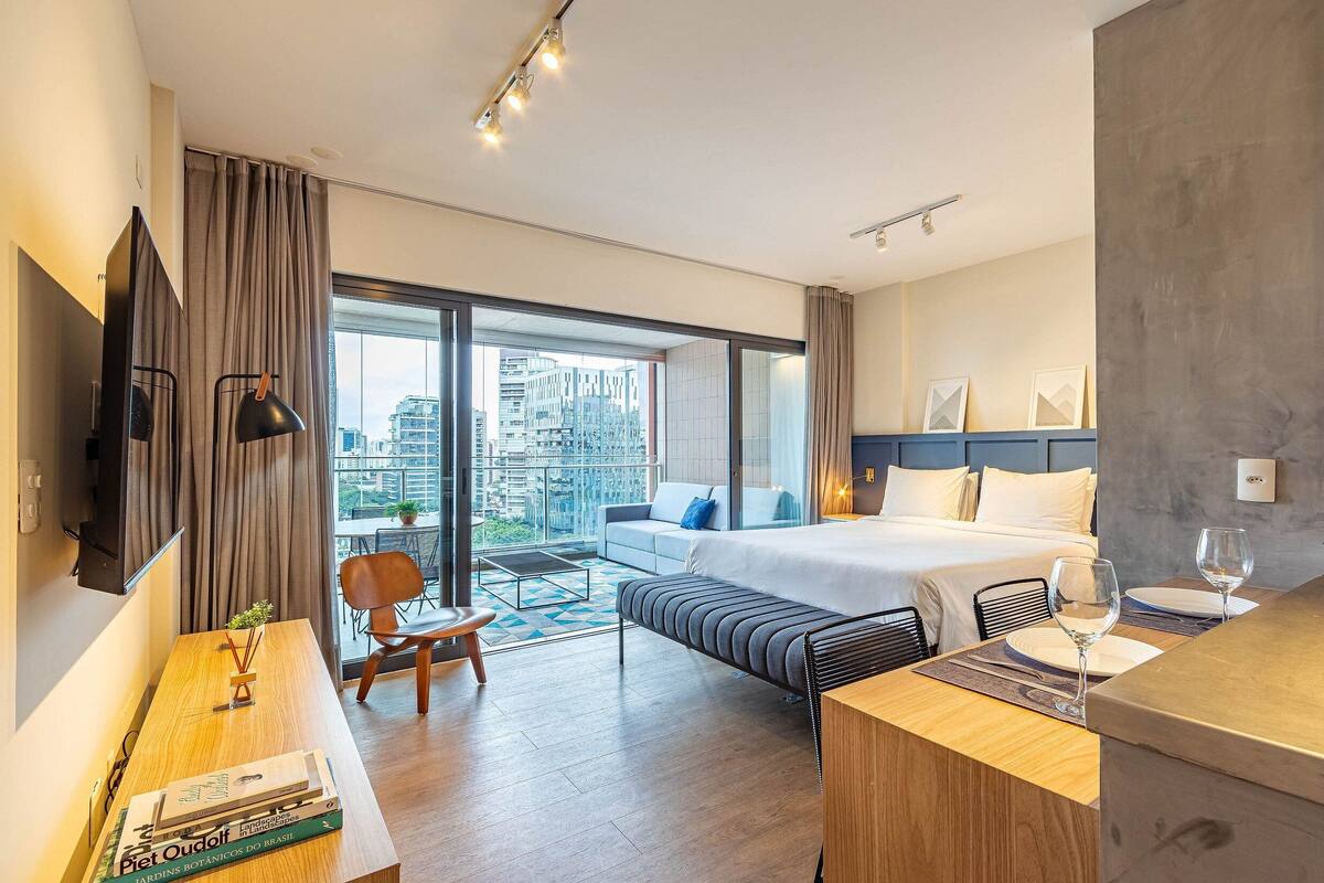 Apartamento básico | 1 quarto, Wi-Fi de cortesia, roupa de cama