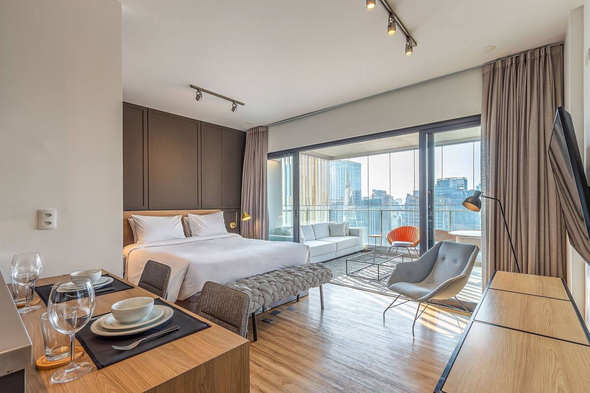 Apartamento básico | 1 quarto, Wi-Fi de cortesia, roupa de cama