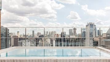 Indoor pool, outdoor pool, pool loungers