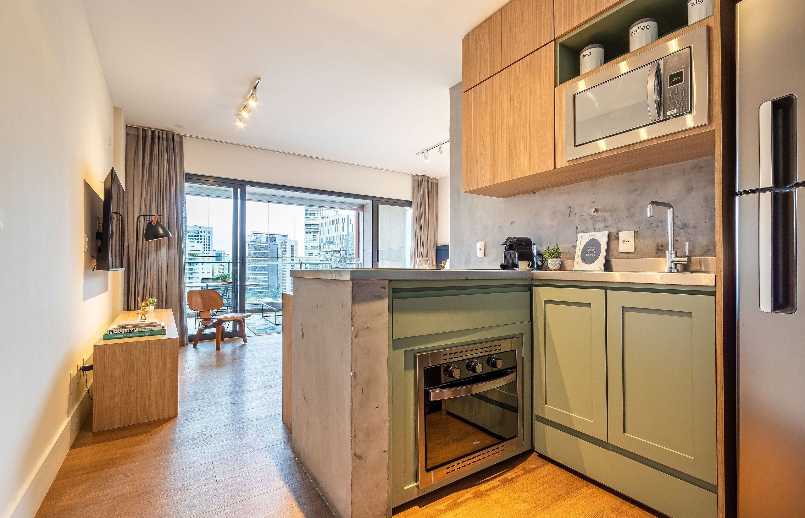 Apartment | Private kitchen | Fridge, microwave, stovetop, espresso maker