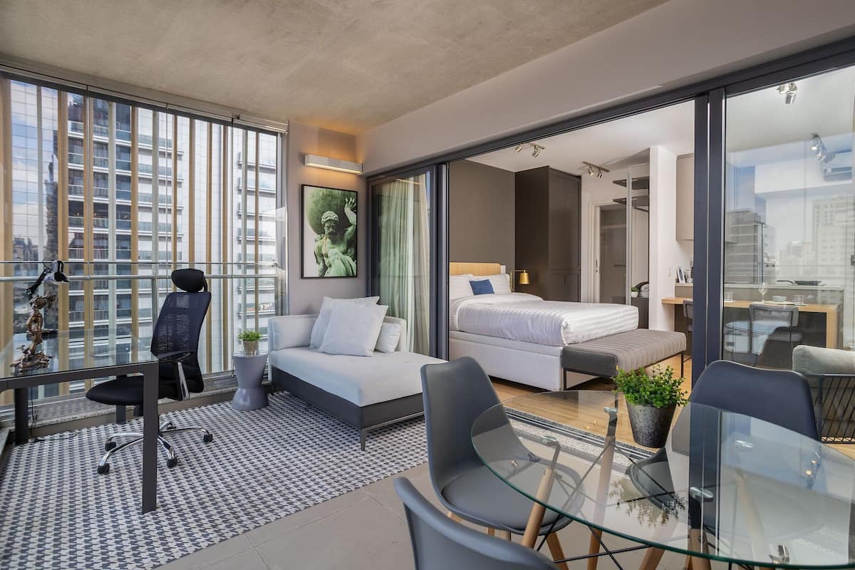 Apartamento básico | 1 quarto, Wi-Fi de cortesia, roupa de cama