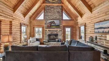 TV, fireplace, foosball, table tennis