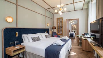 Deluxe-Zimmer (Family) | Bettwäsche aus ägyptischer Baumwolle, hochwertige Bettwaren, Minibar